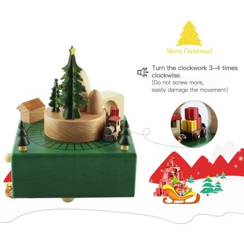 Wood Music Box Musical Boxes Clockwork Craft Free Children Christmas Birthday Gift Home Ornaments Decoration Accessories