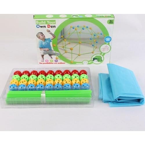 Children DIY Tent Building Fortress 3D Building Blocks House Build Toy Kid Indoor Outdoor Tent Play House Toy Boy Girl Toy Gift