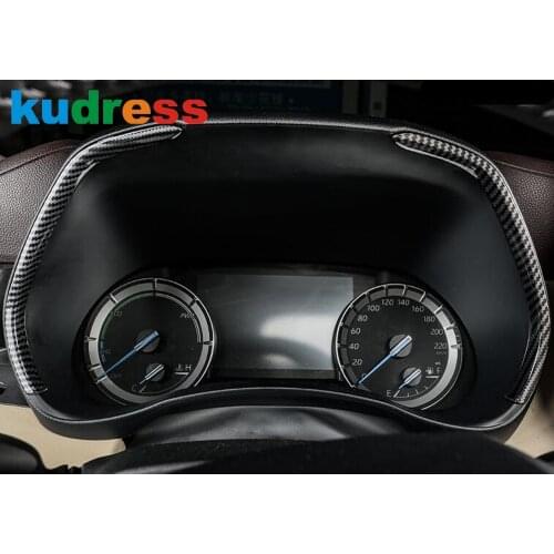For Toyota Highlander Hybrid 2021 2022 Carbon Fiber Side Instrument Trim Cover Decoration Strip Car Interior Accessories LHD