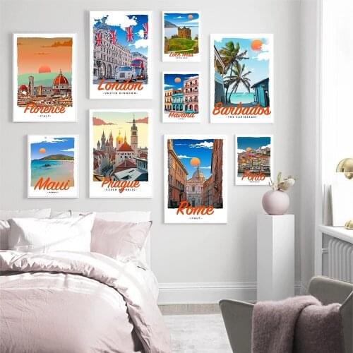 Canvas HD Print Resort City Scenery Painting Wall Art Posters Modular Cuadros Home Decoration Picture Living Room No Framework