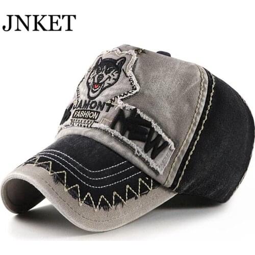 JNKET New Washed Fabric Worn-Out Style Embroidery Baseball Cap Casual Trucker Hats Outdoor Sports Cap Gorras Baseball Casquette