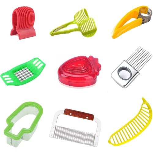 Stainless Steel Potato Slicer Tomato Cutter Tool Shreadders Lemon Cutting Holder Banana Cutter Cooking Tools Kitchen Accessories