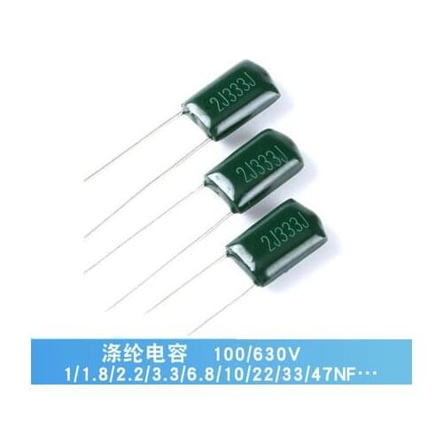 50pcs Polyester film capacitor 100V 1nF 1.5nF 2.2nF 100nF 2A471J 2A102J 2A152J 2A222J 2A392J 2A332J 2A472J 2A103J 2A473J 2A104J