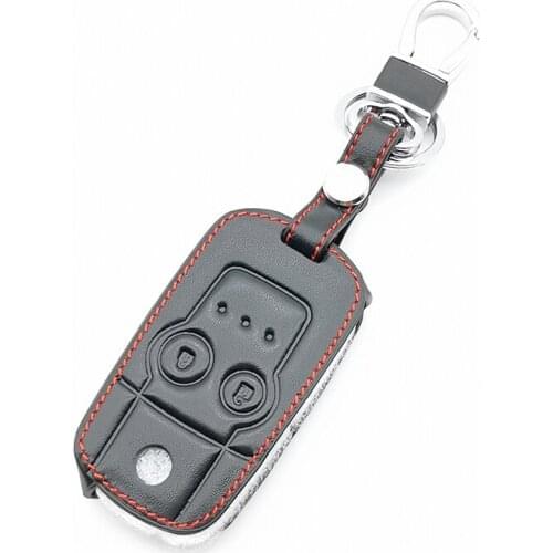 99% Praise Leather Car Key Case Protector For Honda CRV Civic Accord Jazz HRV 2 Button Remote Control Key Cover Fob