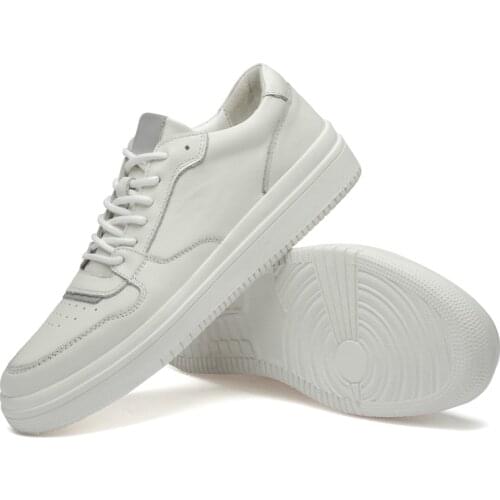 Men Shoes Genuine Leather Soft Casual Shoes Handmade Lace-up Flats Luxury White Mens Sneakers Leisure Comfort Walking Footwear