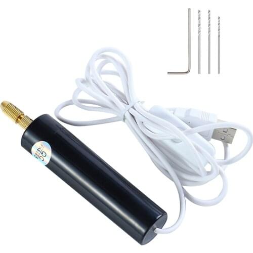 Miniature Drill USB Powered Handheld Rotary Drill Set with Twist Drill Hand for Electric Grinding Machine Jewelry Making Tools