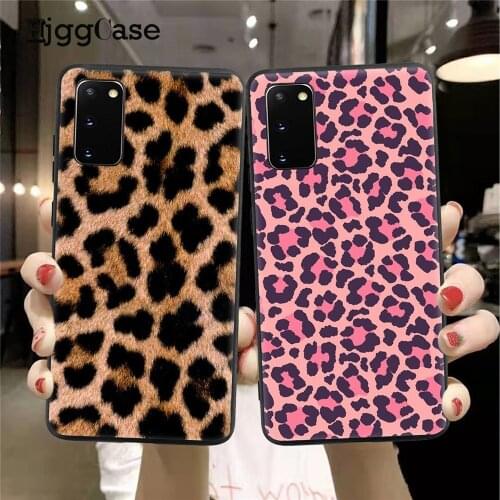 Fashion Cute pink Leopard Pattern Phone Case For Samsung S21 S8 S9 S10 S20 Plus FE Note 10 20 Ultra Lite Pro TPU silicone Cover