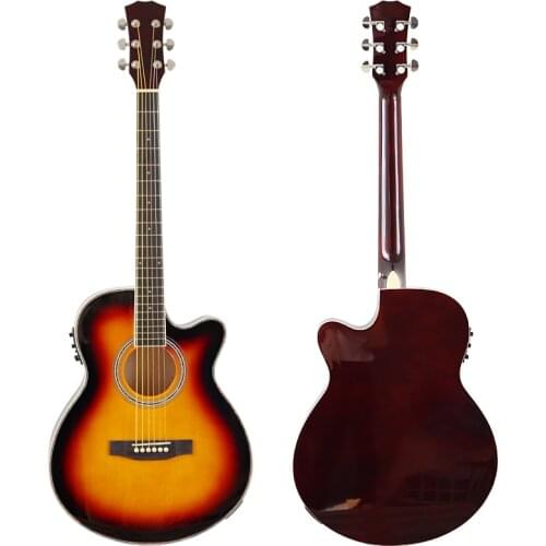 Gray acoustic electric guitar 6 string acoustic guitar 40 thin body guitar high glossy folk guitar with EQ