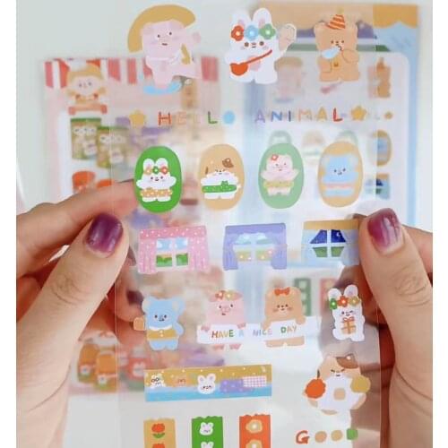 2021 New Arrival Cartoon Girl PET Sticker Sheet for Card Making DIY Craft Photo Album Bullet Journal