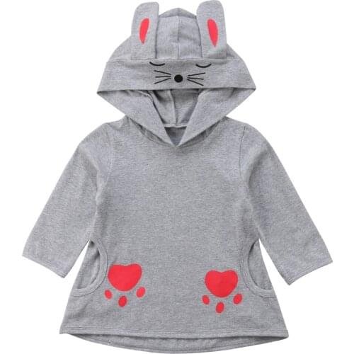 Princess Kids Baby Girls Dress Cat Animal Print Top Dress Party Casual Dresses Size 1-4T