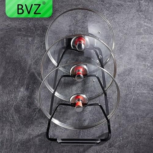 BVZ Pot Lid Rack Shelf Holder With Water Tray Pan Cover Cutting Board Holder Organizer Rack Kitchen Accessories