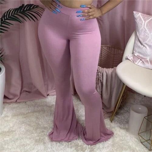 Casual Plus Size Women Elastic Wide Leg Flare Pants Leggings Women High Waist Trousers Draped Jogger Pants Sweatpants