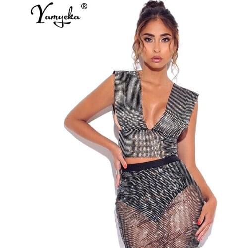 Sexy Mesh Rhinestone Summer Dress Women Metal chain club Festival party dress elegant vintage sukienki Diamonds Dresses vestidos