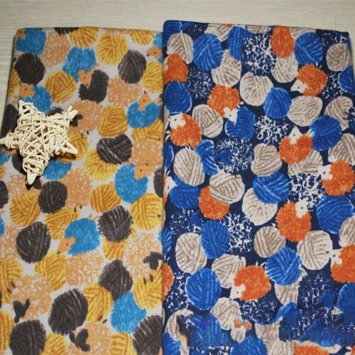 Wool Ball Printed Fabric 50x142cm DIY Patchwork Cloth Quilt Fabrics for Clothes Sewing Needlework Material