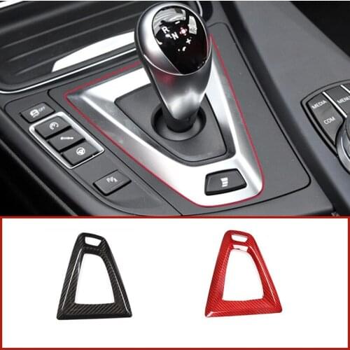 Carbon Fiber Car Gear Shift Base Cover Trim Frame Sticker Black Fit For BMW M3 F80 M4 F82 F83 ( Left and right hand option)