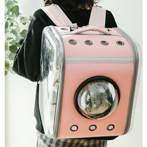 Pet Small Dog Cat Bag Pack Carrier Transparent Cage Shoulder Bag Backpack Transport Portable Breathable Foldable Travel Package