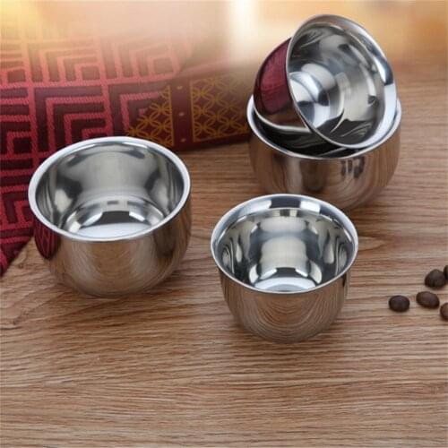 30/50ml Double-Layer Thick Thermal Insulation Tea Cup Stainless Steel Whiskey Glass Bar Supplies