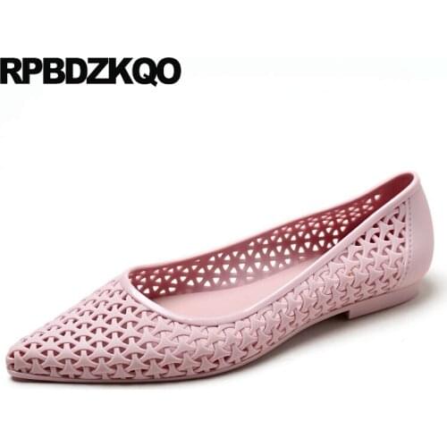 Woven italian green pink breathable ladies cheap shoes china hollow out women brand designer pointed toe foldable sandals purple