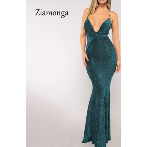 Ziamonga Brand New Fashion Women Mermaid Bandage Sequin Dress Runway Bodycon Bandage Long Maxi Dress Sexy Night Party Clubwear