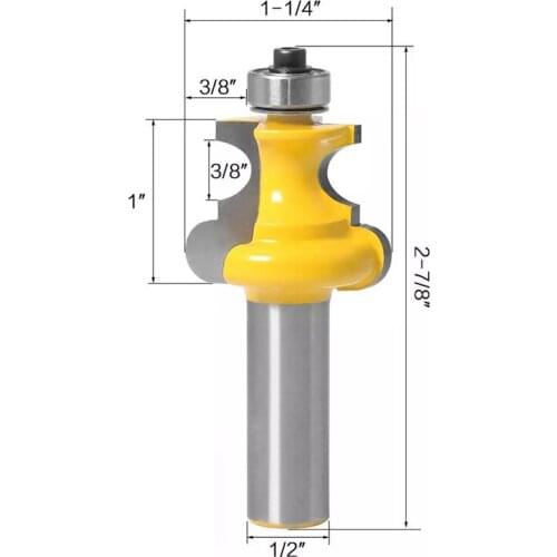1pc 12mm 1/2" Shank Bead Molding Router Bit Flute & Beading Line Woodworking Tenon Milling Cutter for Wood Tools MC03124