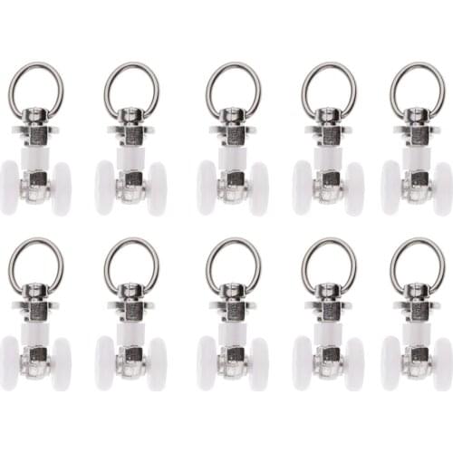 10 Pieces Aluminum Alloy Curtain Track Rod Slides Gliders Wheels