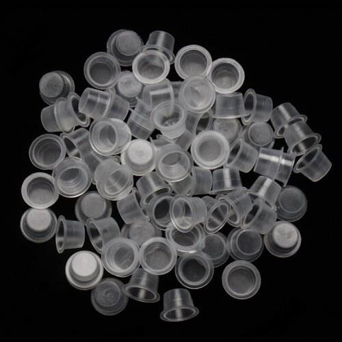 1000/bag S/M/L Microblading Tattoo Ink Cup Cap Pigment Clear Holder Container for Needles Tip Grip Tattoo Power Supply