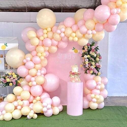 135pcs Baby Pink Balloon Garland Arch Wedding Decoration Yellow Balloon Arch Girl Birthday Party Thanksgiving Baby Shower Decors