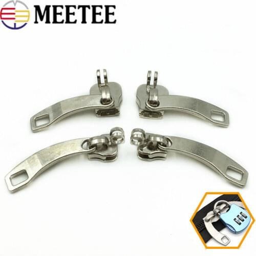 2Pairs Luggage10# 8# 5# Zipper Sliders for Nylon Zippers Lock Hole Zip Head Handbag Password Lock Zips Repair Kits Accessories