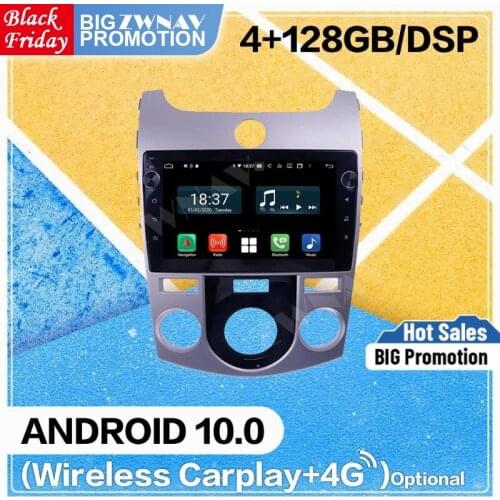 4+128G Carplay Android 10 Screen Player For KIA Cerato 2008 2009 2010 2011 2012 2013 GPS Navigation Auto Radio Audio Stereo Unit