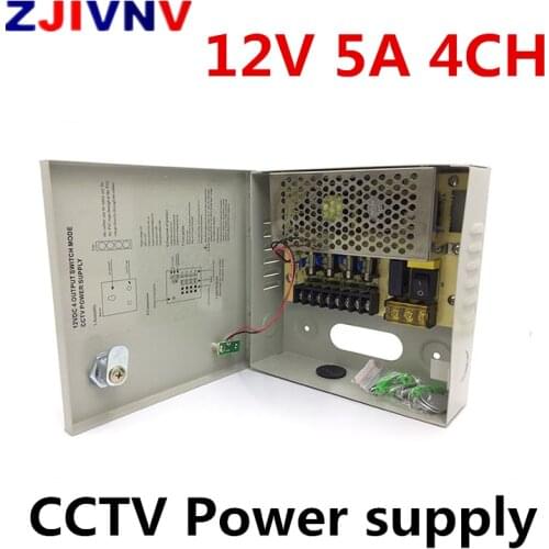 4CH DC 12V 5A Distribution Box Power Supply for CCTV Security Camera Power Supply Box 4channels 60W