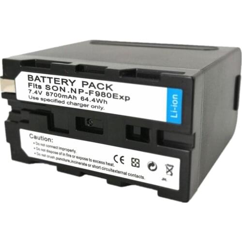 8700mAh NP-F980 NP F980 Rechargeable Battery for Sony Z5C Z5P Z7C NX3 NX3P MC1500 RV100 Camcorder Nanguang Neewer Aputure LED