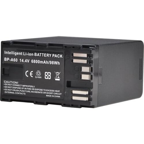 1Pc 6800mAh BP-A60 BP A60 Battery for Canon BP-A60 BP-A65 BP-A90 BP-A30 US 0870C002 Battery, EOS C200, EOS C200B, EOS C220B