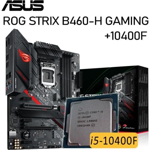 Asus LGA ROG STRIX B460-H GAMING B460 With Intel Core I5 10400F Motherboard Bundle PCI-E 3.0 DDR4 128GB Placa-mãe 1200 New