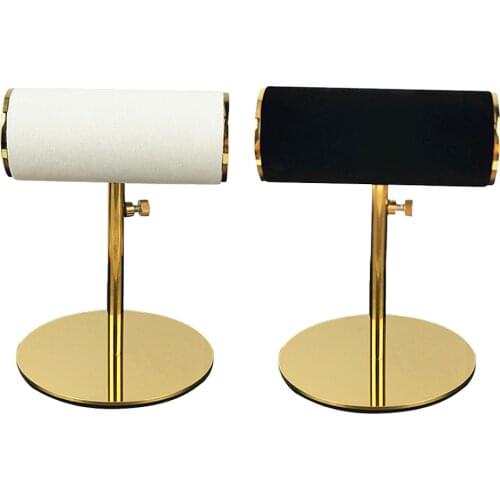 Golden Plated Metal Base & Velvet T-bar Jewelry Bracelets Bangles Watches Display Stand Organizer