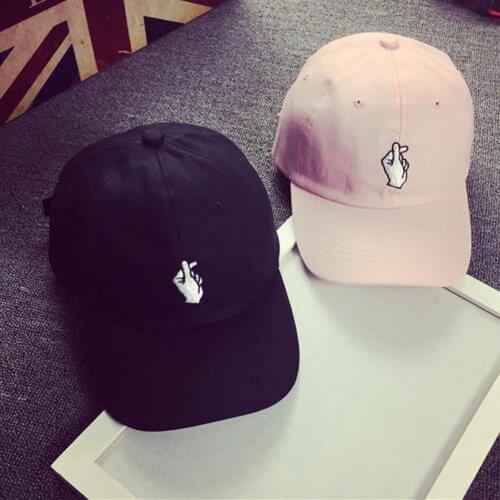 New Hot Korea Ulzzang Love Finger-gesture Curved Eaves Summer Baseball Hat Men Cap