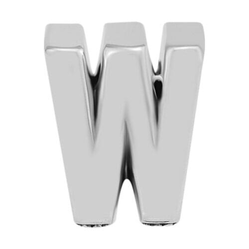 CKK 925 Sterling Silver Letter W Charm Beads Original Fashion Jewelry Making Fits For Bracelets & Bangle