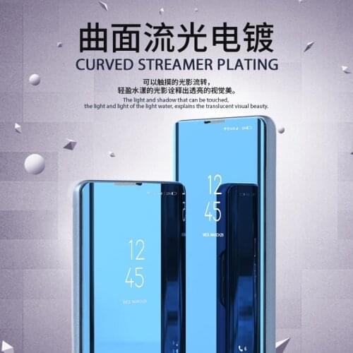 Mirror surface Flip Cover PU Phone Bag for Samsung note9 8 Falling Proof Case Kickstand Shell for Samsung Note 10+ plus Holder