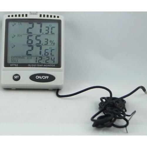 AZ87792 Digital Temperature Humidity Meter With Outdoor Testing Probe IN/OUT Temp. & RH% Monitor