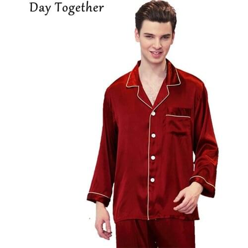 Mens Silk Pajamas Day Together China