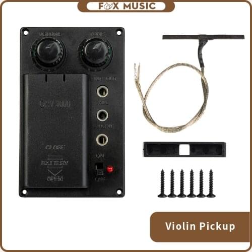 Electric Violin Pickup Bridge Piezo Set W/ Piezo+6 Screws+Pickup Frame+EQ Preamp Pickup Transducer DIY Violin Use