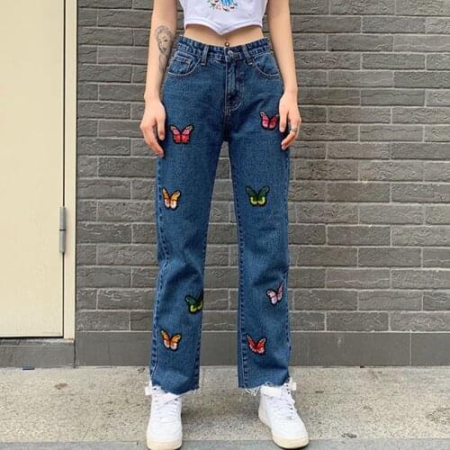 Fictitni Women's Jeans With Embroidery