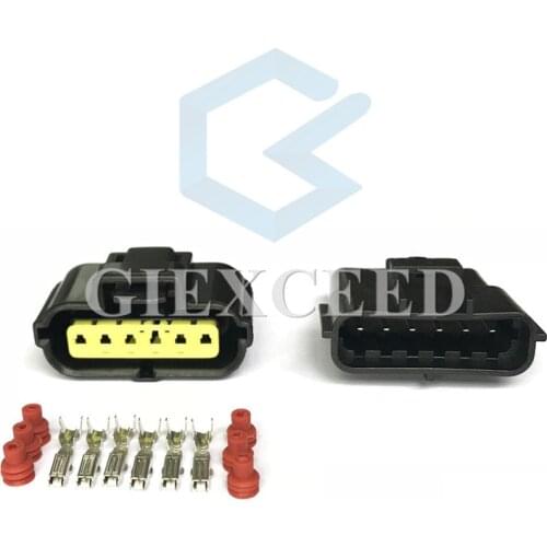 6 Pin 184060-1 Auto Gasoline Pump Socket Accelerator Pedal Connector Female Male For Ford Focus KIA Hyundai Mitsubishi
