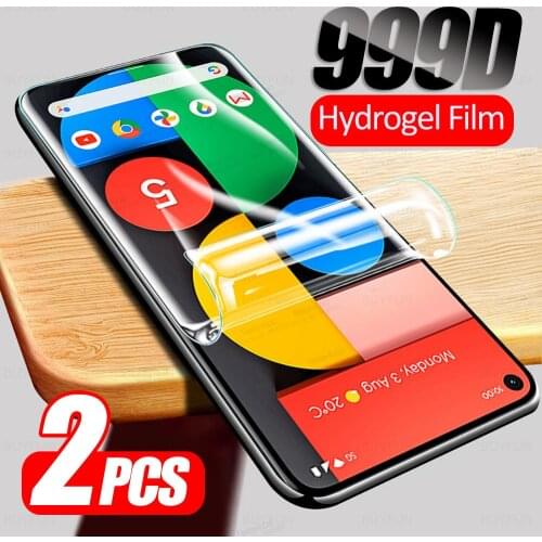 2pcs Full Curved Hydrogel Soft Film For Google Pixel 5 Pixel5 GTT9Q 6" Screen Protector Phone Protective Film Not Tempered Glass