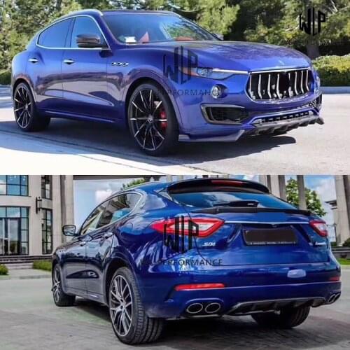 Carbon Fiber Car body kit Front bumper lip Rear diffuser Side skirts Rear spoiler Mirror cover For Maserati Levante 2016