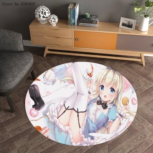 Anime Cartoon Round Carpet 3D Print Sexy Beautiful Girl Carpet For Living Room Mat For Home Floor Rug Kitchen Floor Carpet