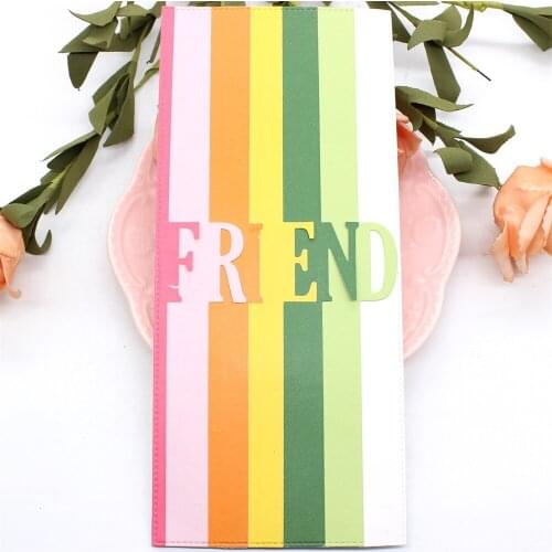 Friend Slimline Edge Metal Cutting Dies Stencils for DIY Scrapbooking Decorative Embossing DIY Paper Cards