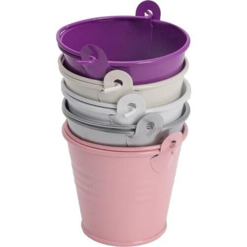 Mini Flower Pot Metal Barrel Plant Succulent Plant Flowerpot Home Office Decor Drop Ship