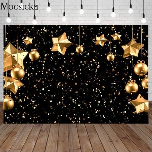 Mocsicka Graduation Party Backdrop Glitter Stars Photography Background Confetti Birthday Decoration Supplies Props Photo Studio