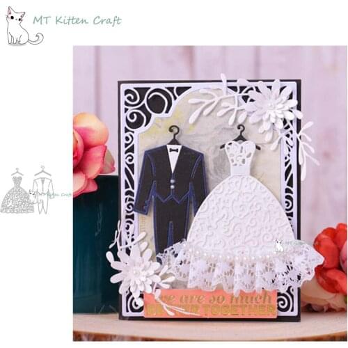 MT Craft Couple Wedding Metal Cutting Dies Stencils DIY Scrapbooking Photo Album Decorative Embossing Paper Card Crafts Die Cut