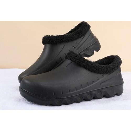 Men Shoes Kitchen Working Shoes Add Cotton Non-slip Waterproof Chef Shoes Casual Unisex Work Shoes Water Shoes Rain Cotton Boots